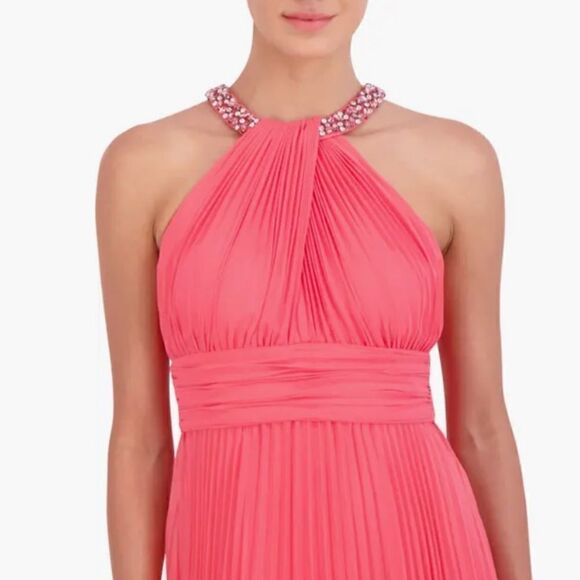 NWT Eliza J Crystal Detail Pleated Gown-U8 - Picture 4 of 7